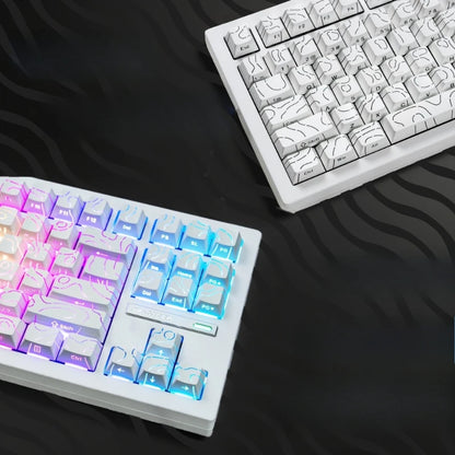 Contour 4.0 Side Engraved Keycap PBT Translucent 97 Key Gaming Mechanical Keyboard Key Cap White For Magnetic Switch F75 GMK87