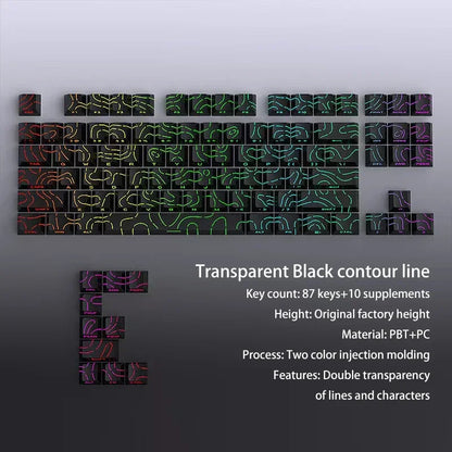 Contour 4.0 Side Engraved Keycap PBT Translucent 97 Key Gaming Mechanical Keyboard Key Cap White For Magnetic Switch F75 GMK87